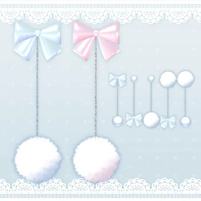 もこもこイヤリング(ピアス)/ Fluffy earrings (piercing)