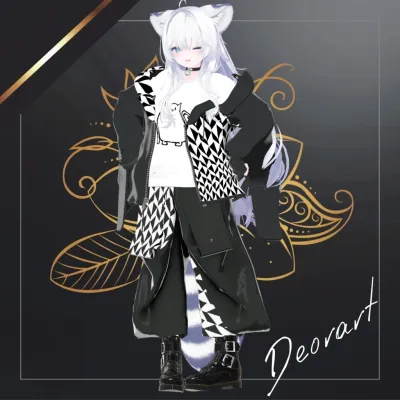 [Deorart tie—up] Punk long—sleeved hoodie/Sarouel pants coordination set & melty cat NECOLA #BLUESTELLA