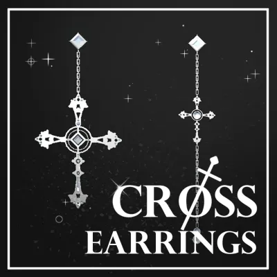 Cross Drop Earring