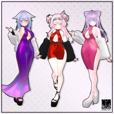 衣装用3Dモデル「StarLightDress」 (萌対応)