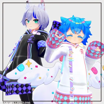キャット&パラシュートパーカーコーデ v1.0