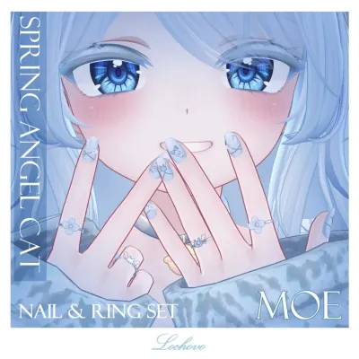 【11対応】Spring Angel Cat Nail & Ring Set