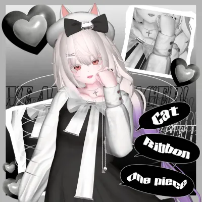 [7人] Cat Ribbon One piece