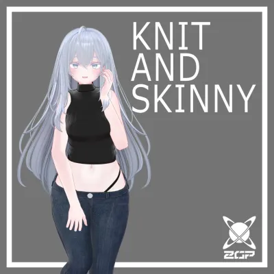 【萌対応】シンプルノースリーブニット&スキニージーンズ