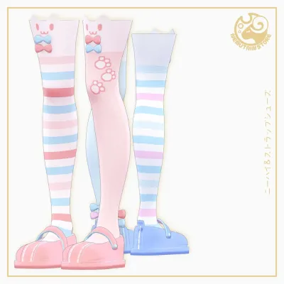 [Multiple avatars supportedAccessories] Knee high & strap shoes v1.1
