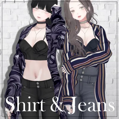 【11体対応】柄シャツ＆スキニージーンズ
