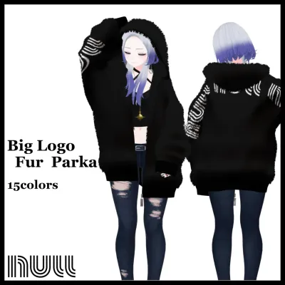 Big Logo Fur parka & Boa Cardigan