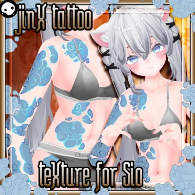 Texture for Sio avatar of Jinx's tatto Sioの身体のテクスチャーJINX