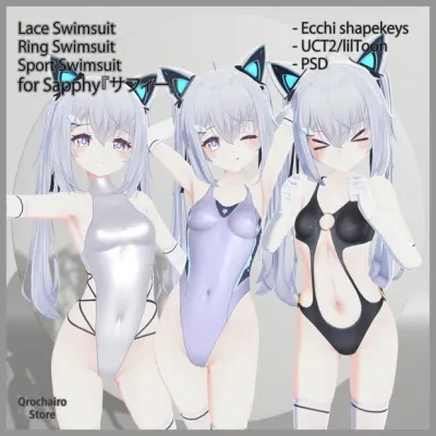 Lace swimsuit & Swimsuit with ring & Competitive swimsuit for Sapphy