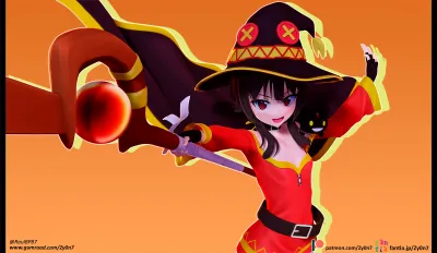 Megumin 3d model set ( .pmx&.sfm&.blend)