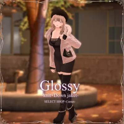 Glossy—knit×Down jaket— For shinra
