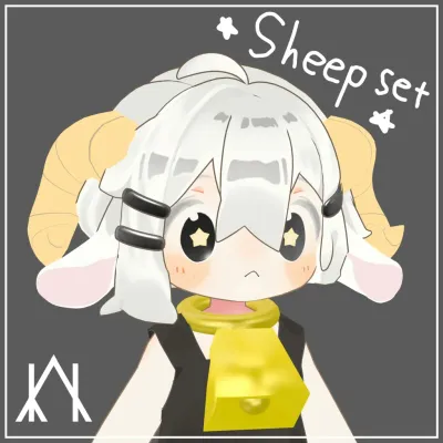 Sheep set [ear,horn,bell] [Mamehinata]