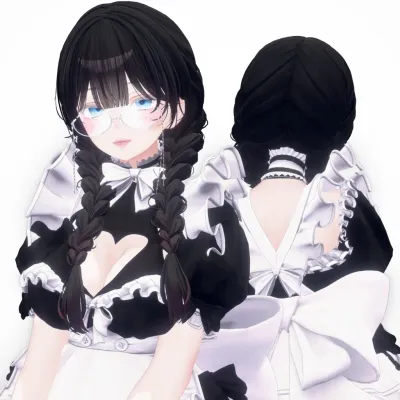 [3Dヘアモデル]Snowflake Braids Hair